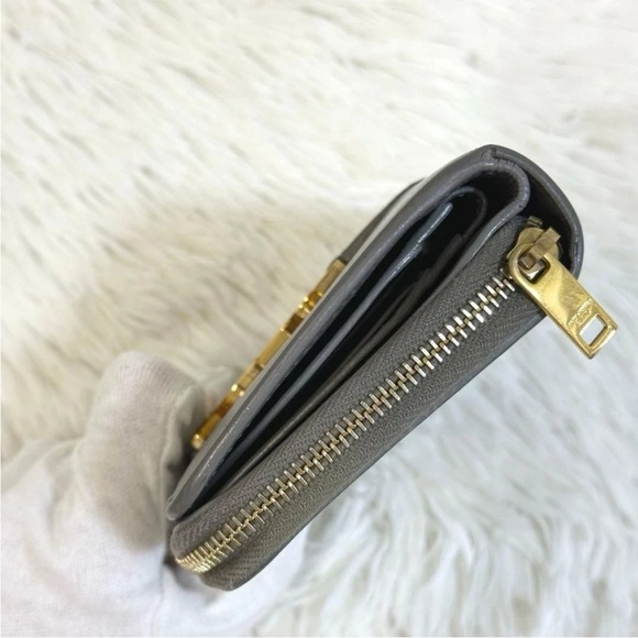 Yves Saint Laurent Gray Wallet with Gold Logo - Picture 8 of 13